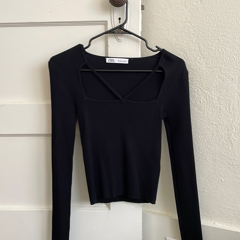 Zara cut out ribbed top, size small